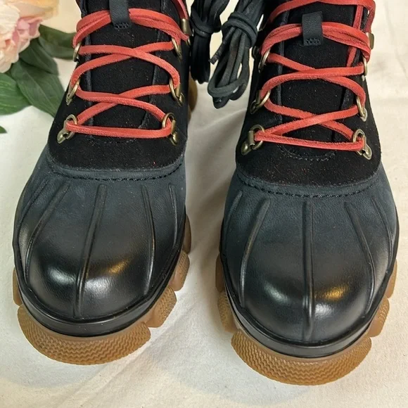 NWOB Sperry Summit Womens Black Waterproof Suede Lace Up Lug Sole Rain Boot 8.5 - Picture 7 of 8